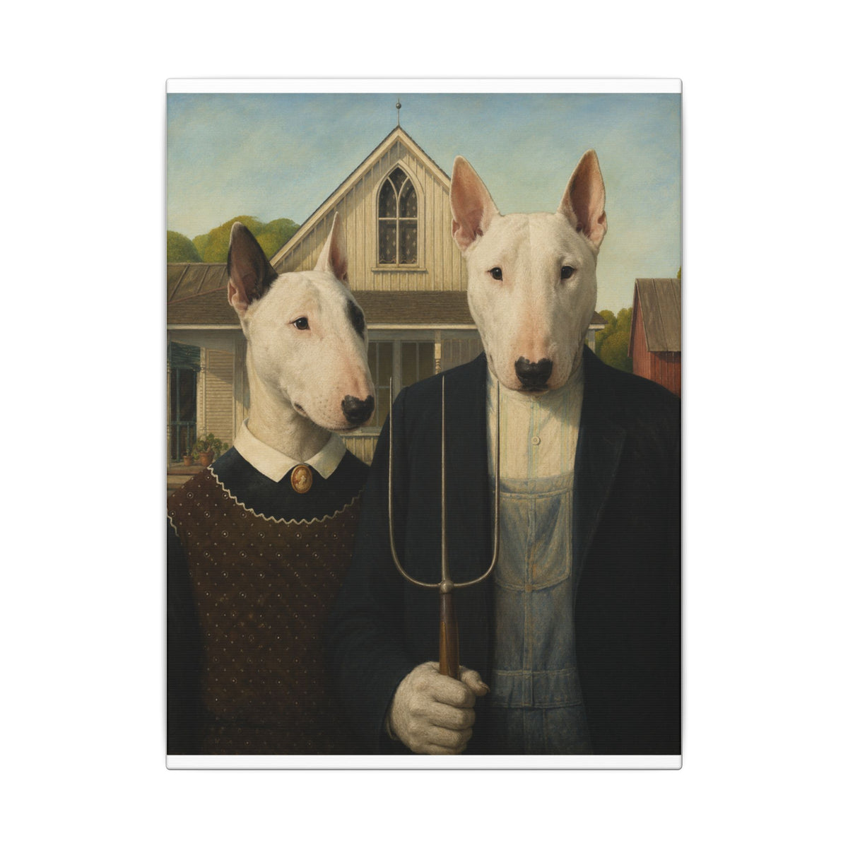 Bull Terrier American Gothic — after Grant Wood, 1930 | Canvas