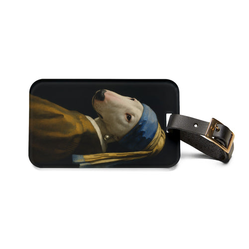 Bull Terrier Girl with a Pearl Earring — after Johannes Vermeer, c.1665 | Luggage Tag