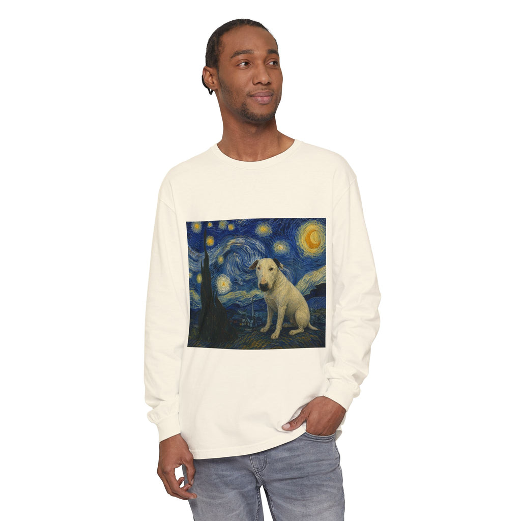 Bull Terrier The Starry Night — after Vincent van Gogh, 1889 | Long Sleeve