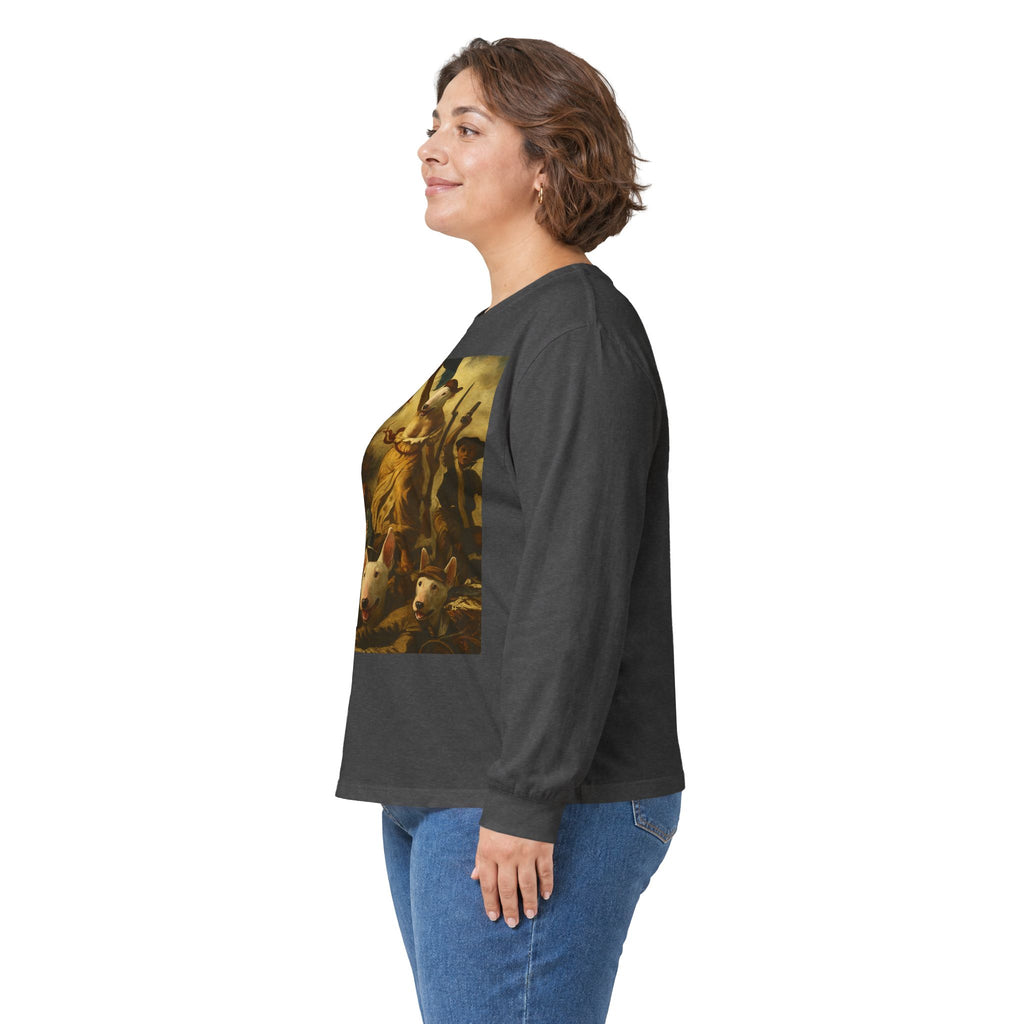 Bull Terrier Liberty Leading The People — after Eugene Delacroix, 1830 | Long Sleeve