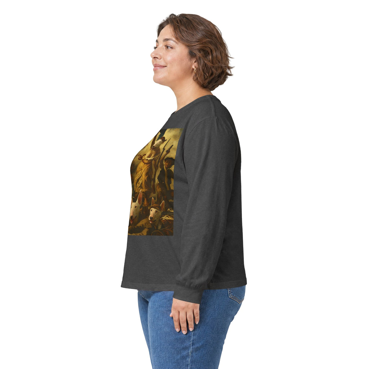 Bull Terrier Liberty Leading The People — after Eugene Delacroix, 1830 | Long Sleeve