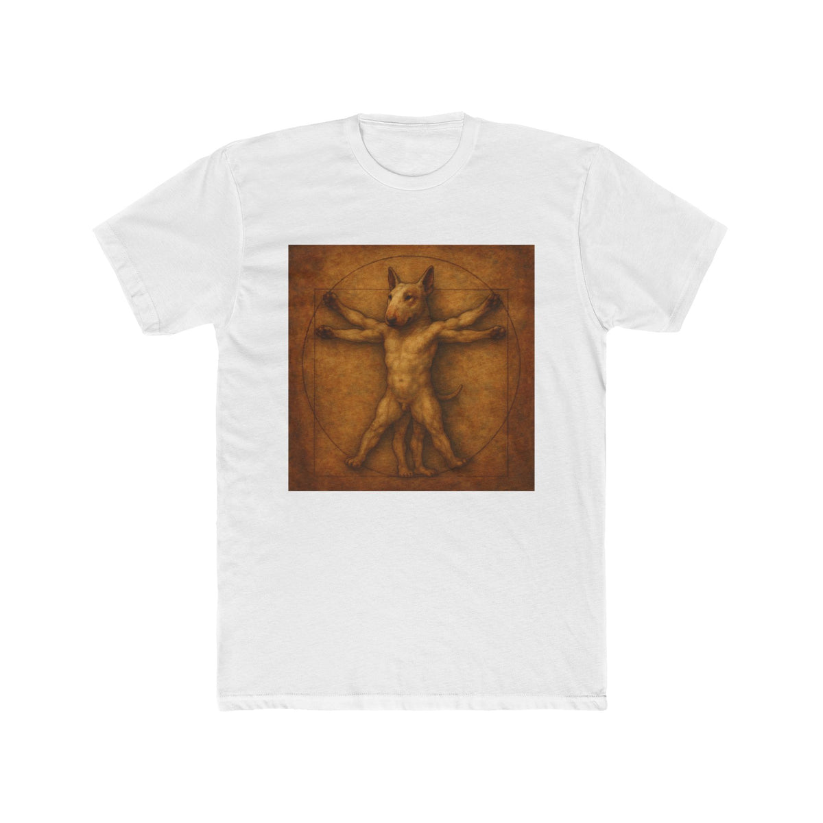 Bull Terrier Vitruvian Man — after Leonardo da Vinci, c.1490 | Tee