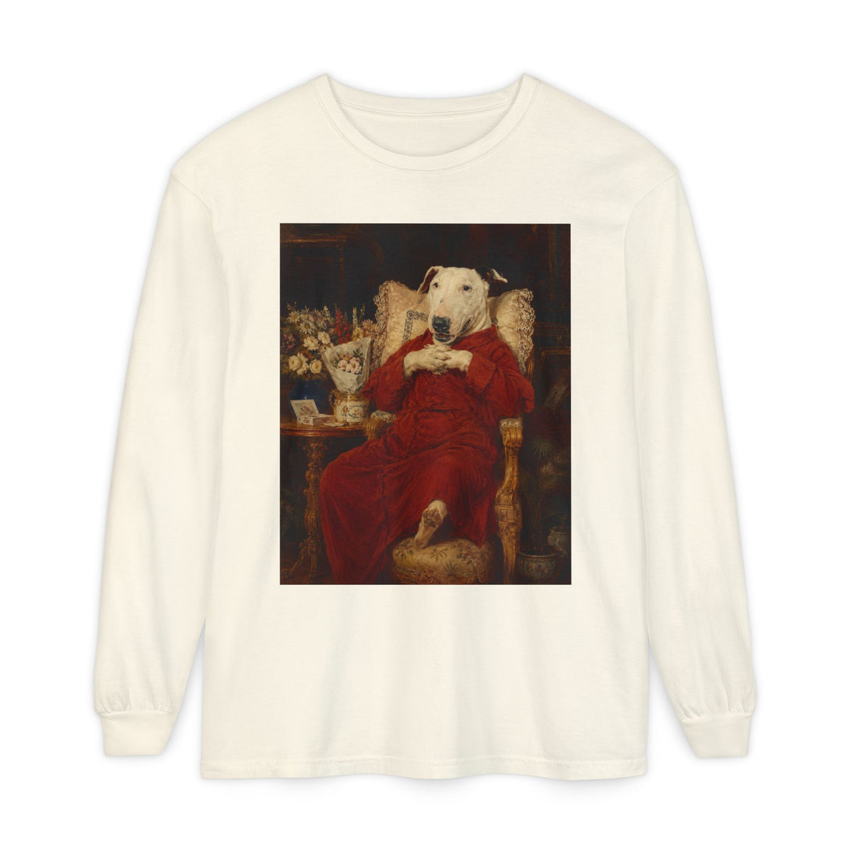 Bull Terrier A Happy Birthday — after Antonio Casanova y Estorach, c.1890 | Long Sleeve