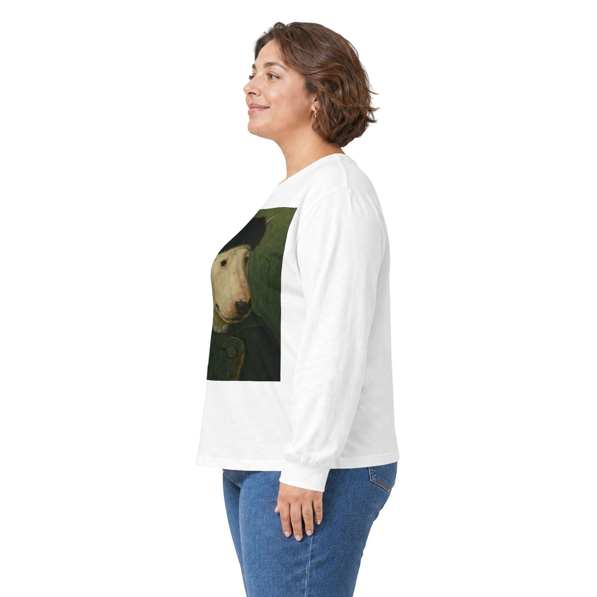 Bull Terrier Self Portrait Bandaged Ear — after Vincent van Gogh, 1889 | Long Sleeve