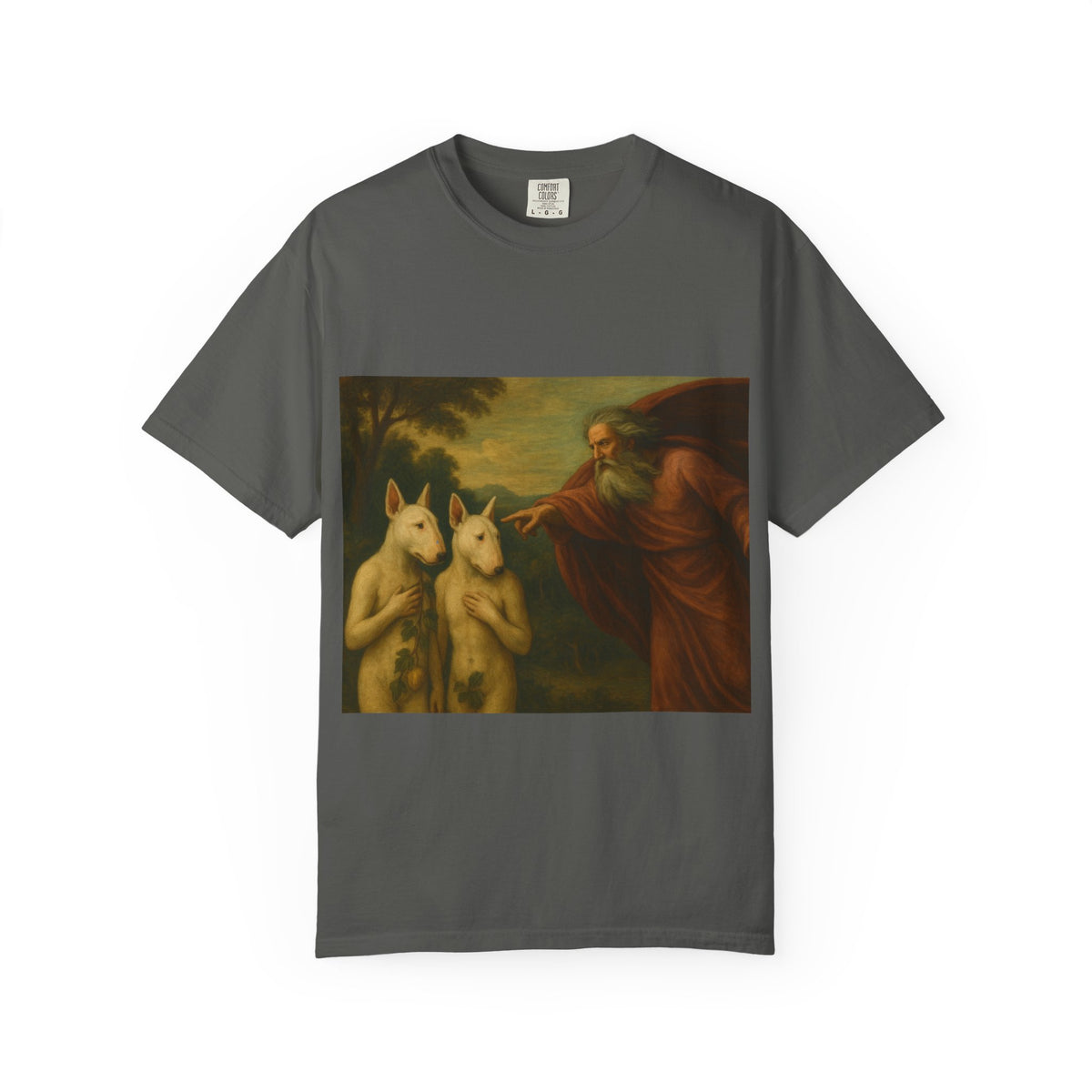 Bull Terrier The Rebuke of Adam and Eve — after Domenichino, 1626 | Garment-Dyed Tee