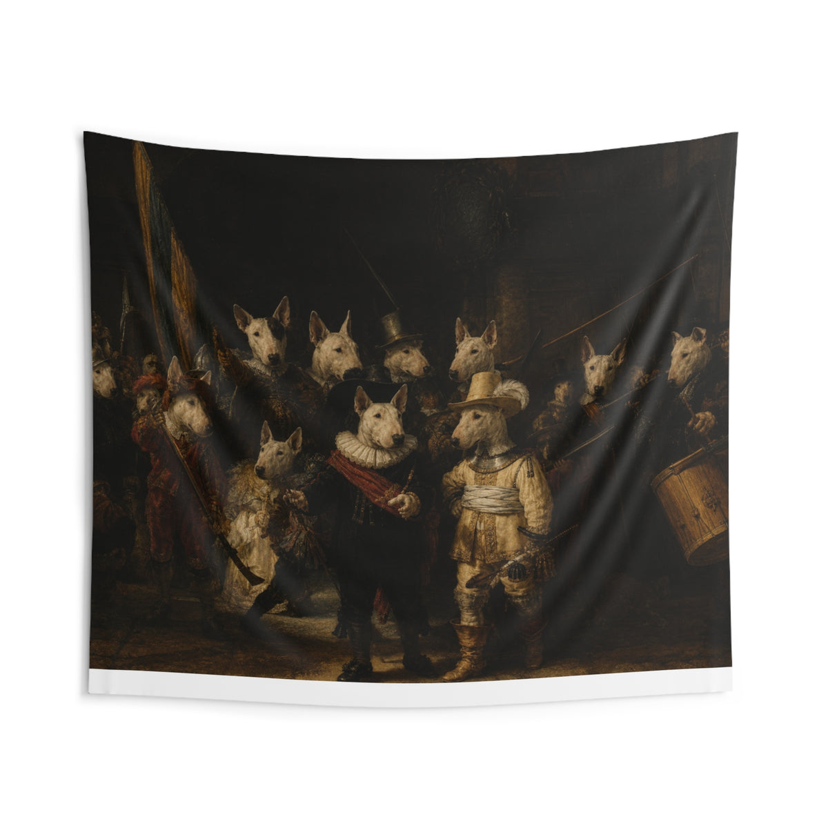 Bull Terrier The Night Watch — after Rembrandt van Rijn, 1642 | Tapestry