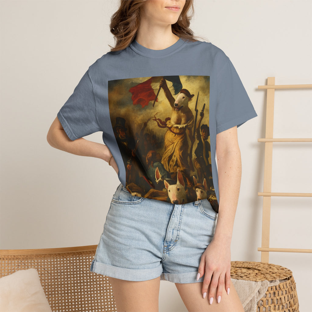 Bull Terrier Liberty Leading the People — after Eugene Delacroix, 1830 | Garment-Dyed Tee