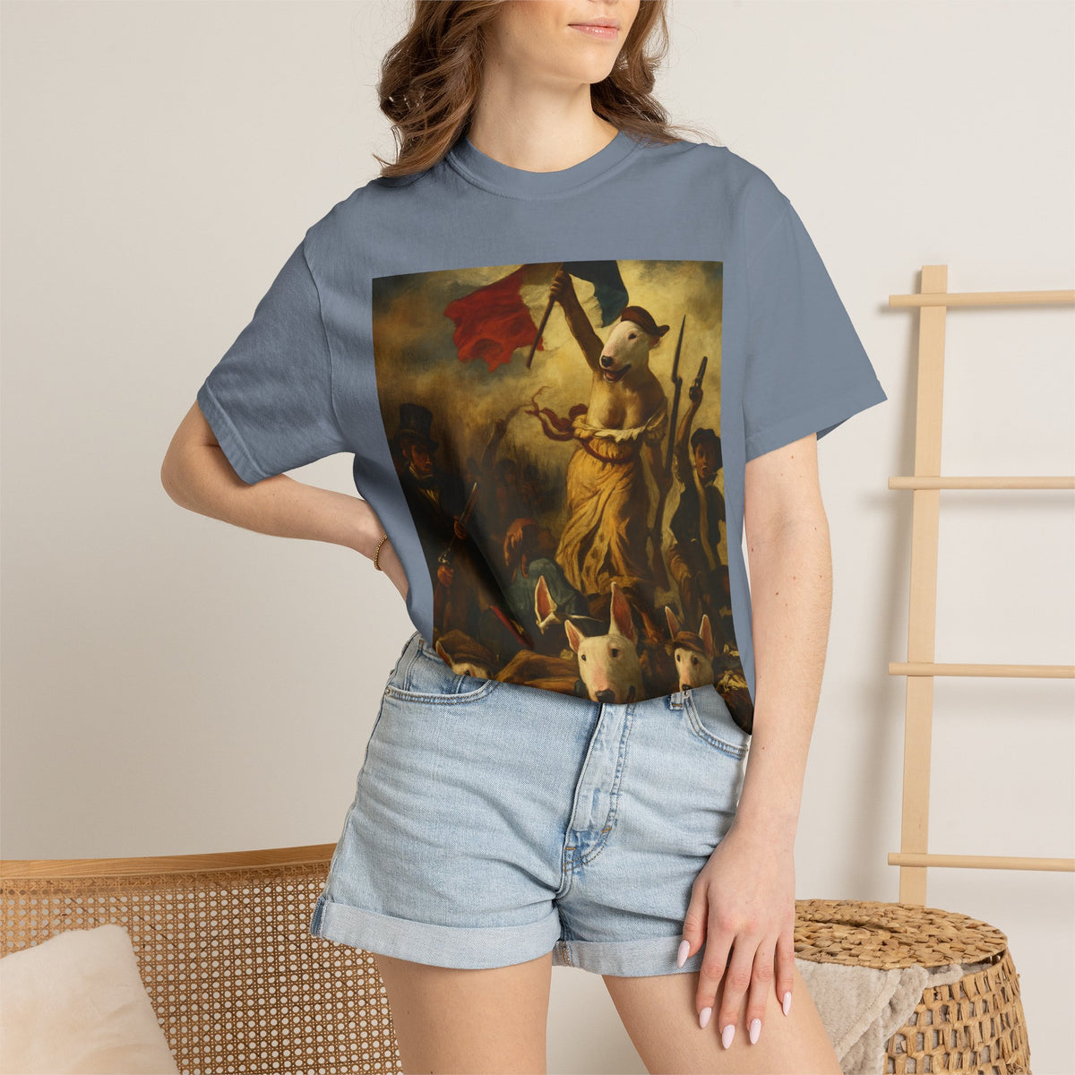 Bull Terrier Liberty Leading the People — after Eugene Delacroix, 1830 | Garment-Dyed Tee