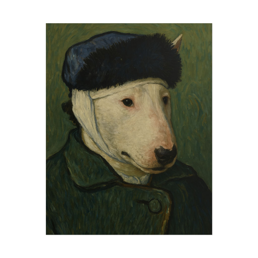 Bull Terrier Self Portrait Bandaged Ear — after Vincent van Gogh, 1889 | Print