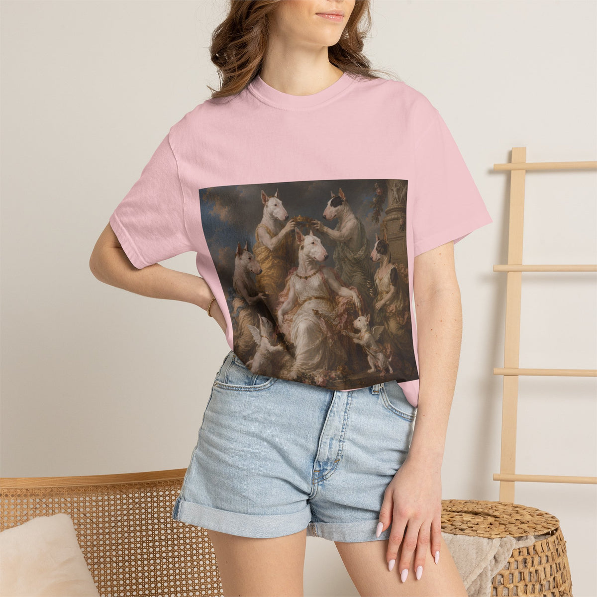 Bull Terrier Themire Crowned by the Graces — after the Sevres Manufactory, 1777 | Garment-Dyed Tee