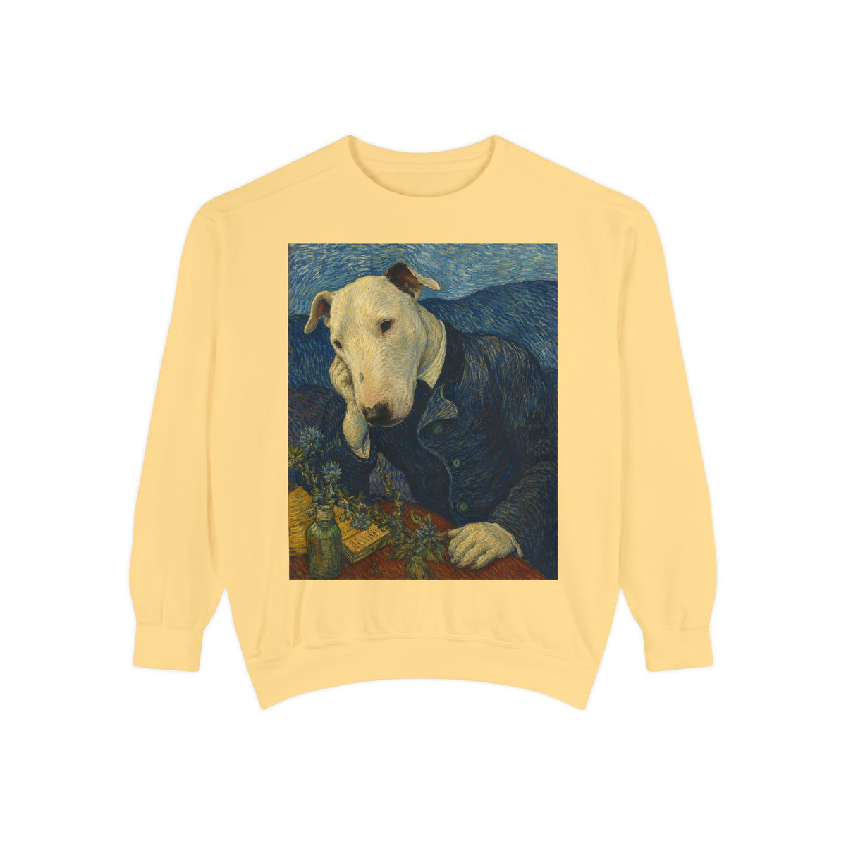 Bull Terrier Portrait of Doctor Gachet — after Vincent van Gogh, 1890 | Crewneck
