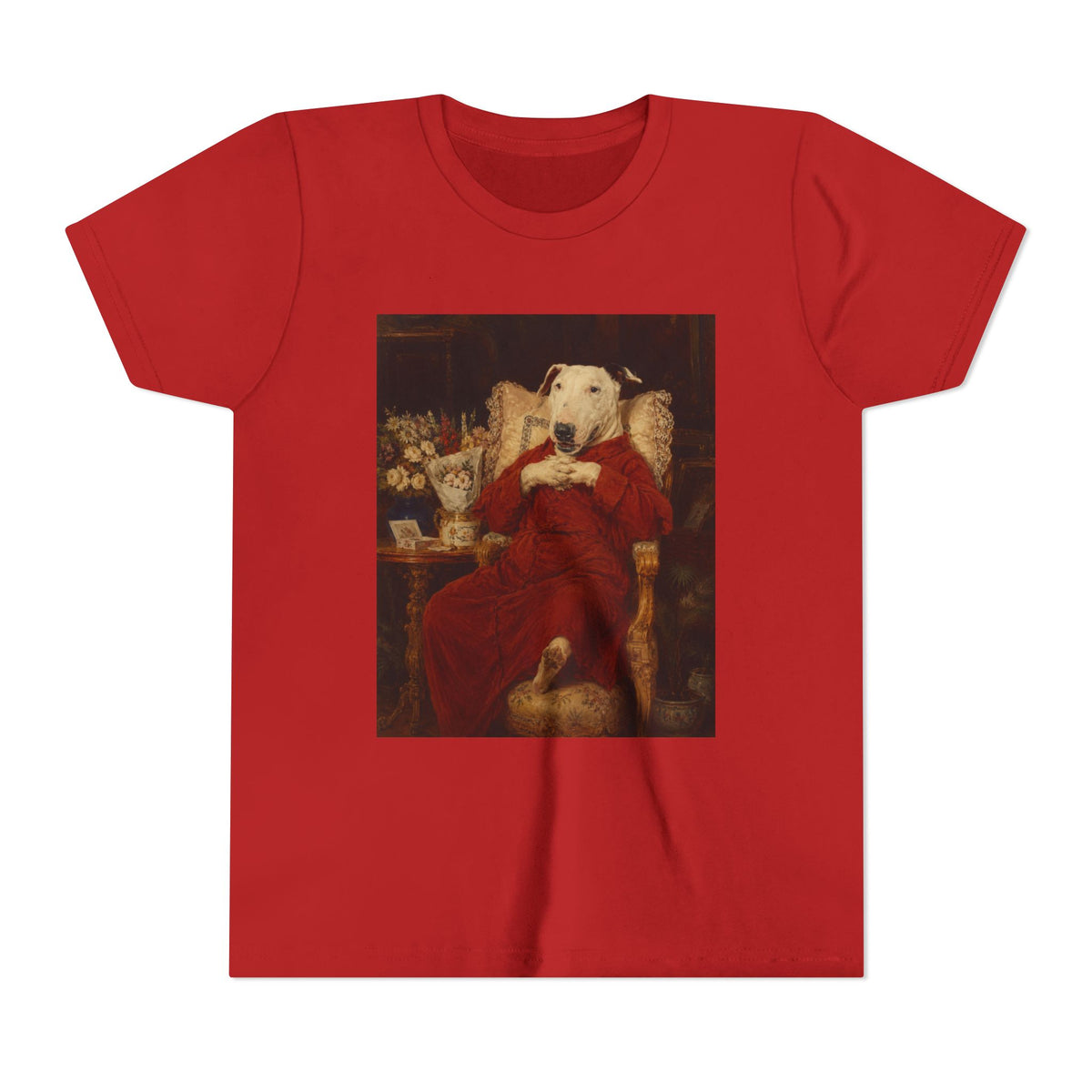Bull Terrier A Happy Birthday — after Antonio Casanova y Estorach, c.1890 | Youth Tee