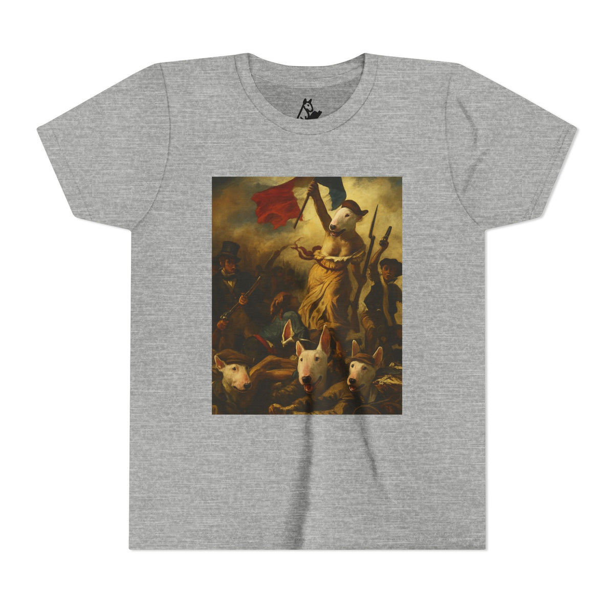 Bull Terrier Liberty Leading the People — after Eugene Delacroix, 1830 | Youth Tee