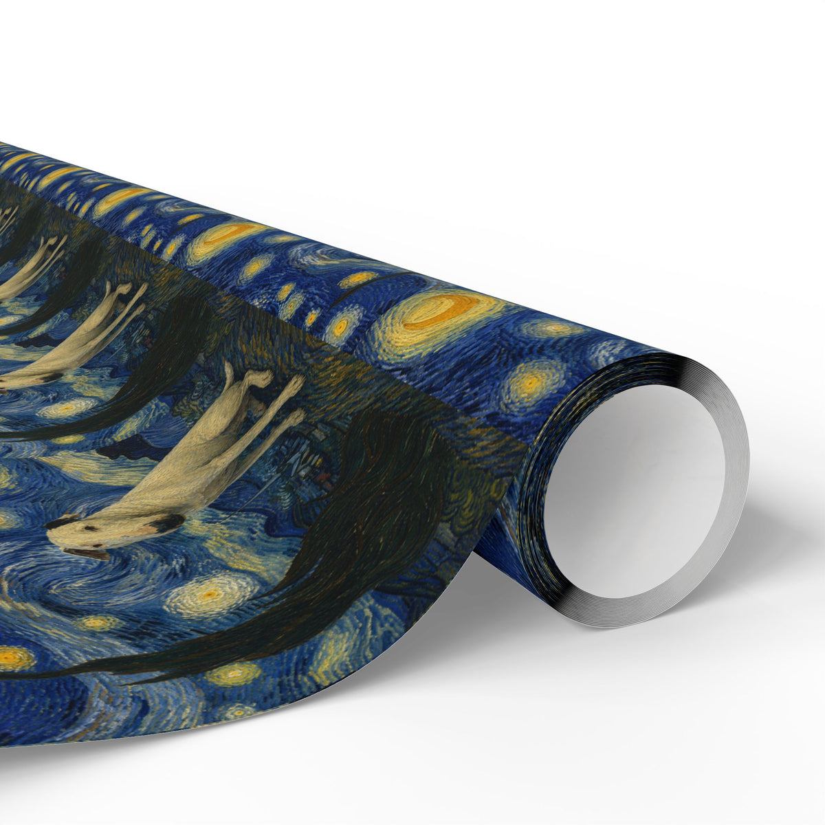 Bull Terrier The Starry Night — after Vincent van Gogh, 1889 | Wrapping Paper
