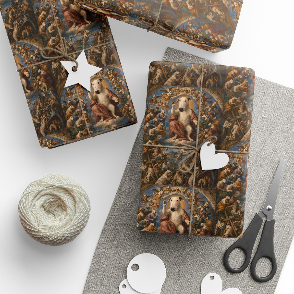 Bull Terrier The Last Judgement — after Michelangelo, 1541 | Wrapping Paper