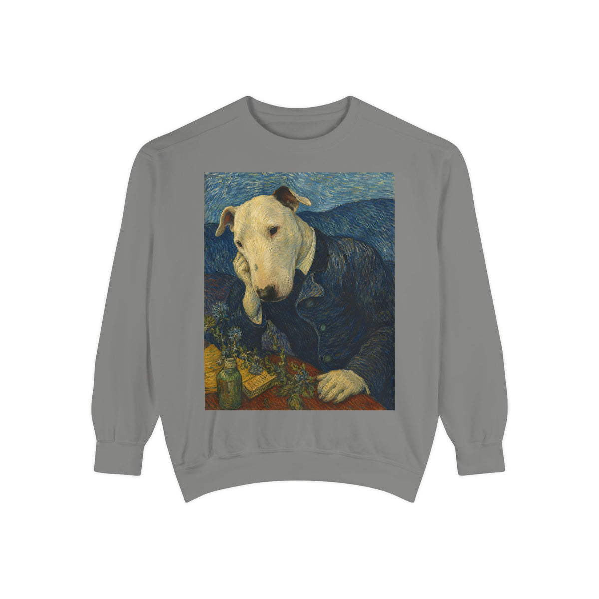Bull Terrier Portrait of Doctor Gachet — after Vincent van Gogh, 1890 | Crewneck