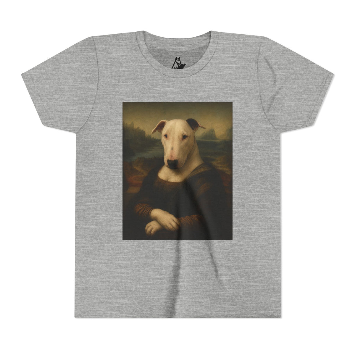 Bull Terrier Mona Lisa — after Leonardo da Vinci, c.1503 | Youth Tee