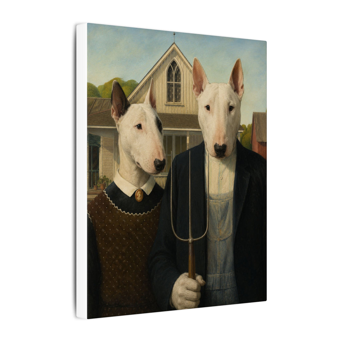 Bull Terrier American Gothic — after Grant Wood, 1930 | Canvas