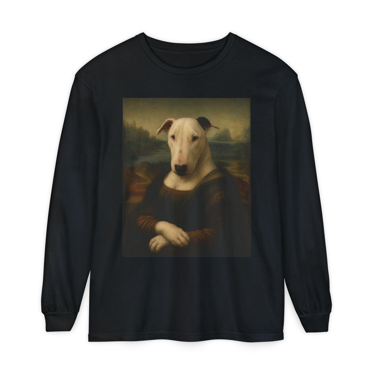 Bull Terrier Mona Lisa — after Leonardo da Vinci, c.1503 | Long Sleeve