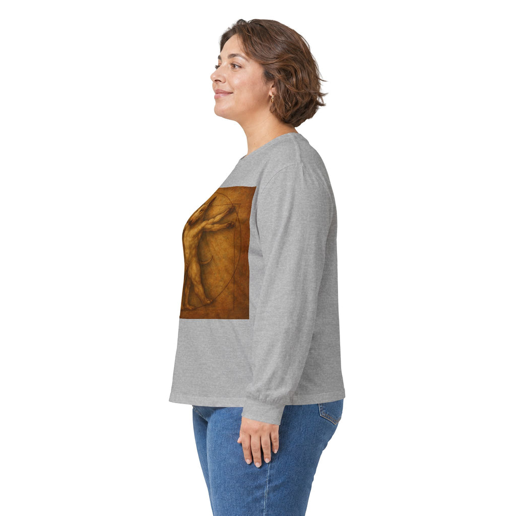 Bull Terrier Vitruvian Man — after Leonardo da Vinci, c.1490 | Long Sleeve