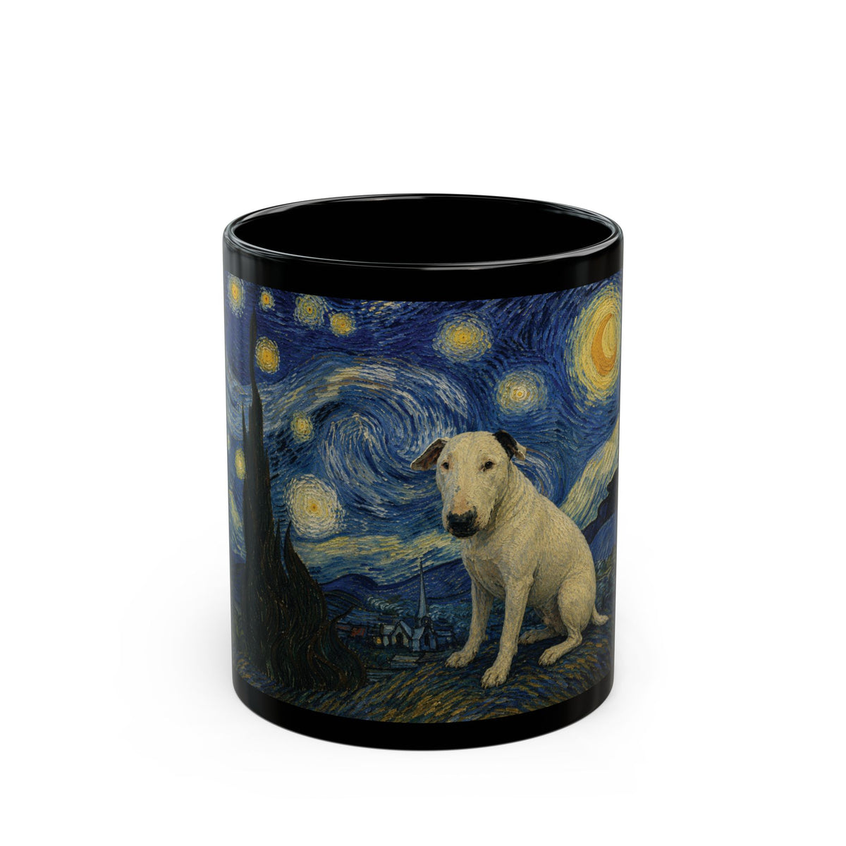 Bull Terrier Starry Night — after Vincent van Gogh, 1889 | Mug