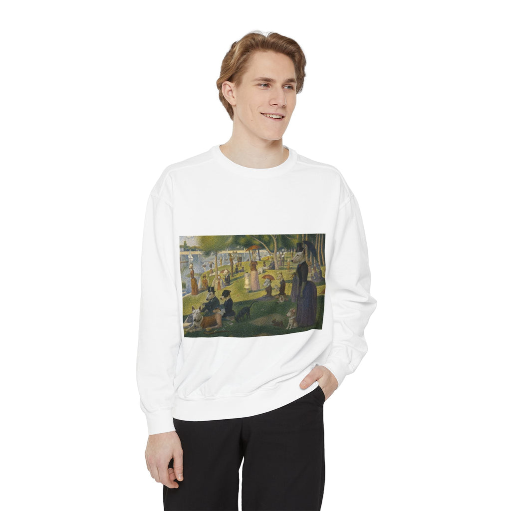 Bull Terrier A Sunday Afternoon on La Grande Jatte — after Georges Seurat, 1886 | Crewneck