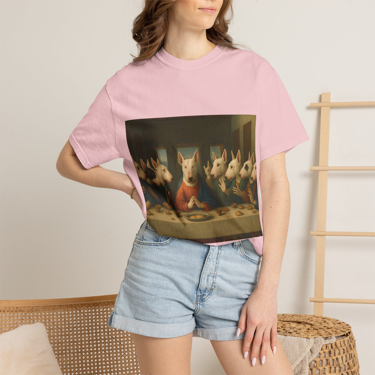 Bull Terrier The Last Supper — after Leonardo da Vinci, 1498 | Garment-Dyed Tee