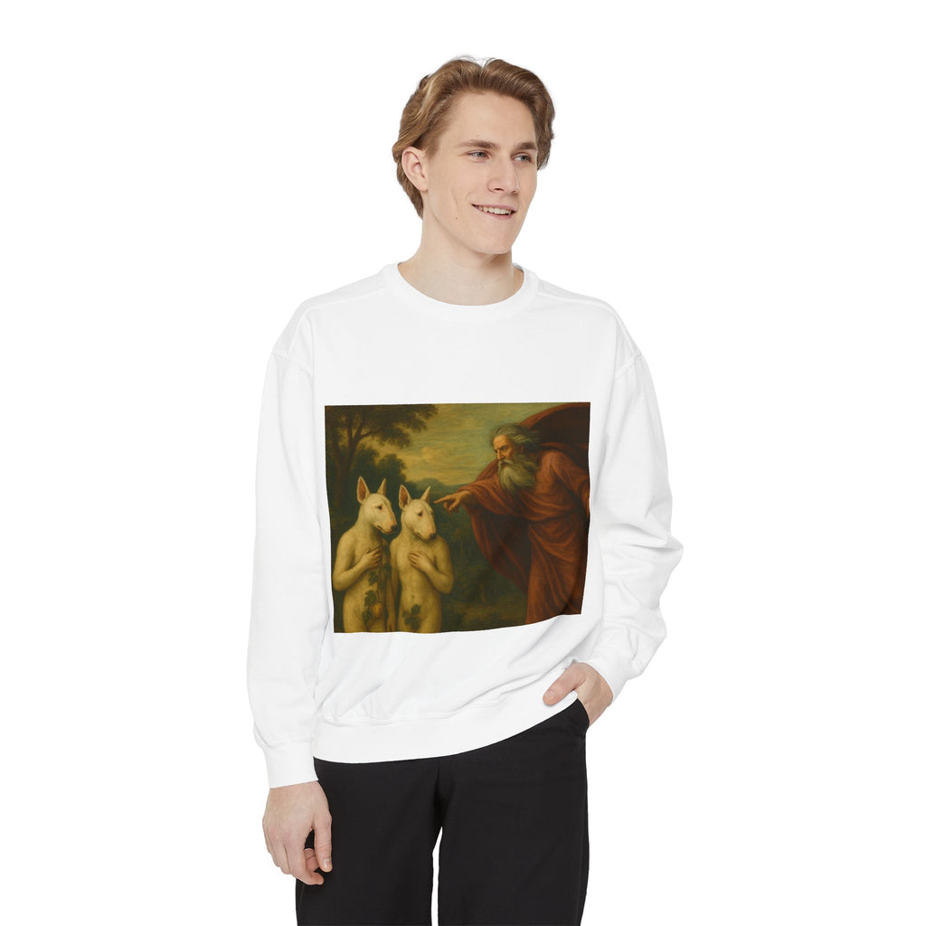 Bull Terrier The Rebuke of Adam and Eve — after Domenichino, 1626 | Crewneck