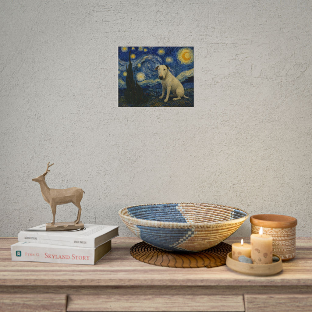 Bull Terrier Starry Night — after Vincent van Gogh, 1889 | Print