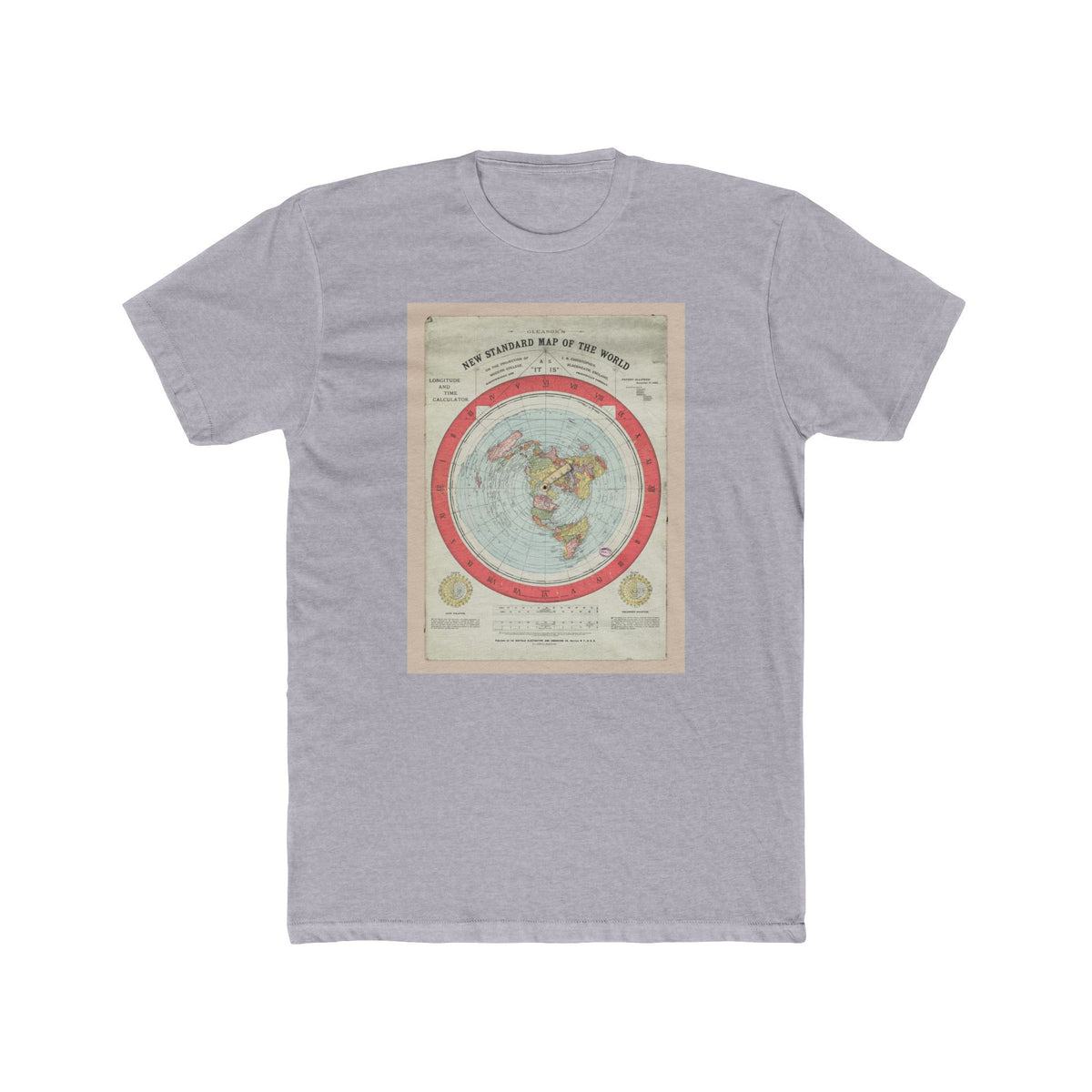Gleason's New Standard Map of the World, 1892 | Unisex Cotton Crew Tee