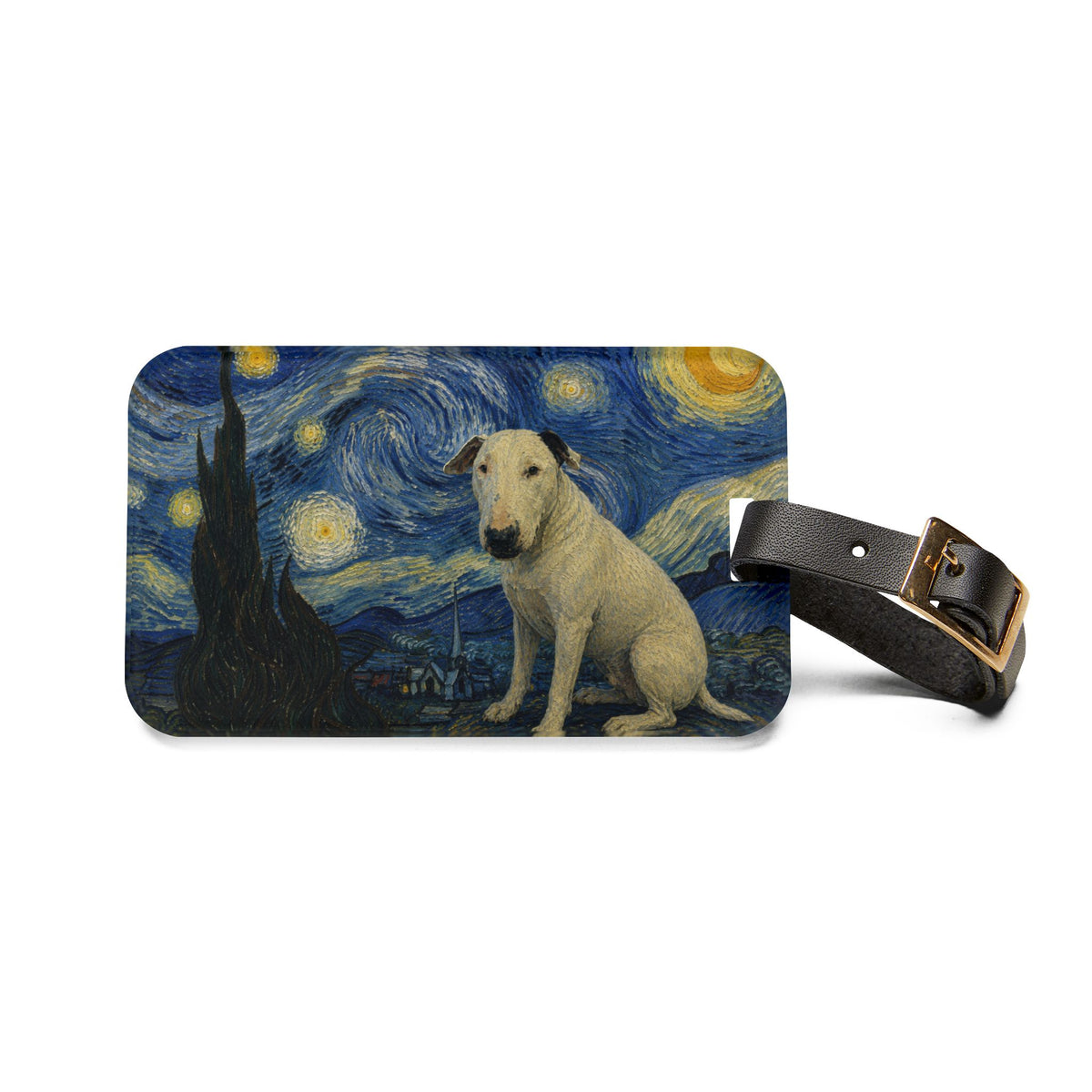 Bull Terrier The Starry Night — after Vincent van Gogh, 1889 | Luggage Tag