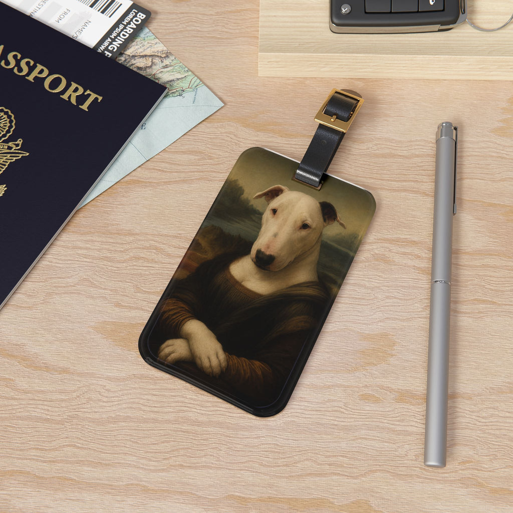 Bull Terrier Mona Lisa — after Leonardo da Vinci, c.1503 | Luggage Tag