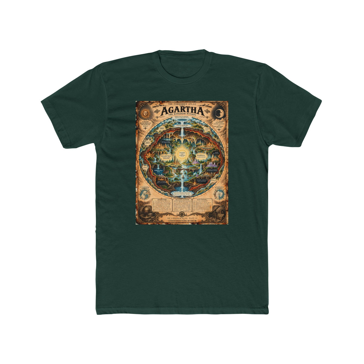 Agartha, The Forbidden Atlas Plate VI | Unisex Cotton Crew Tee