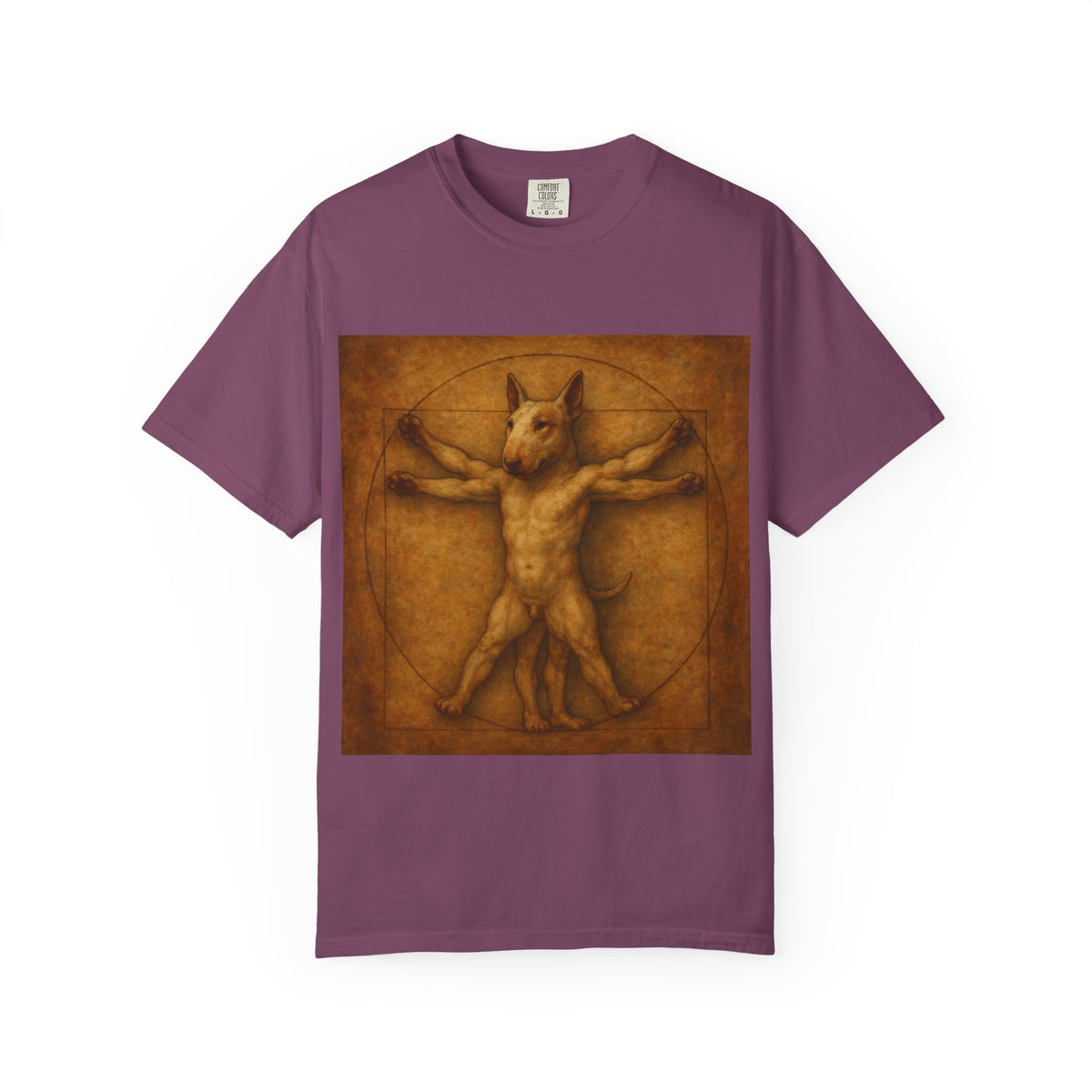 Bull Terrier Vitruvian Man — after Leonardo da Vinci, c.1490 | Garment-Dyed Tee