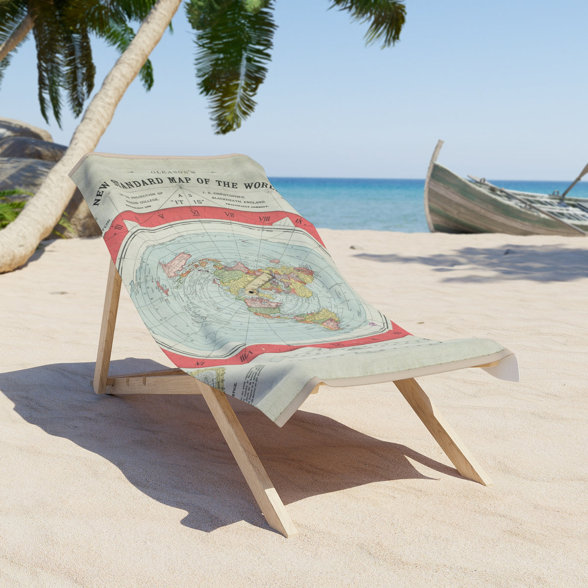 Gleason's New Standard Map of the World, 1892 | Beach Towel