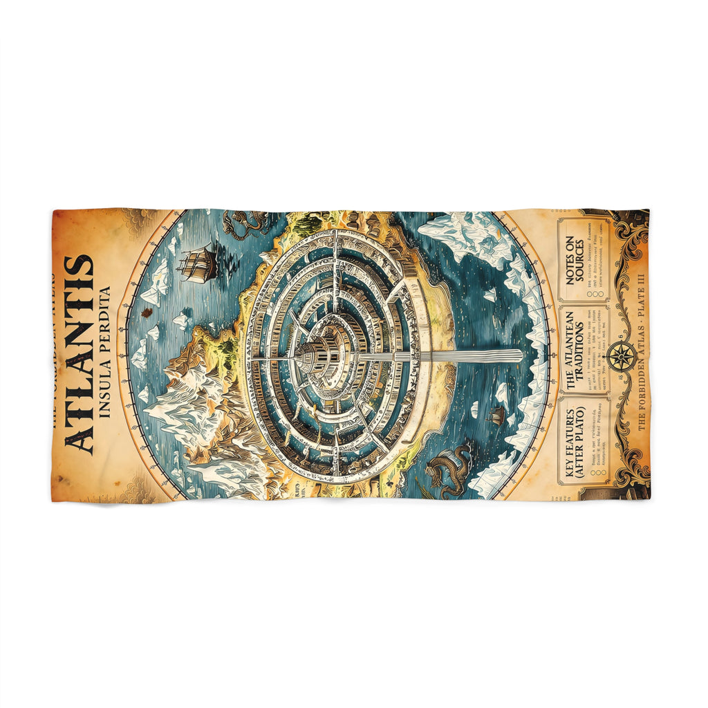 Atlantis, The Forbidden Atlas Plate III | Beach Towel