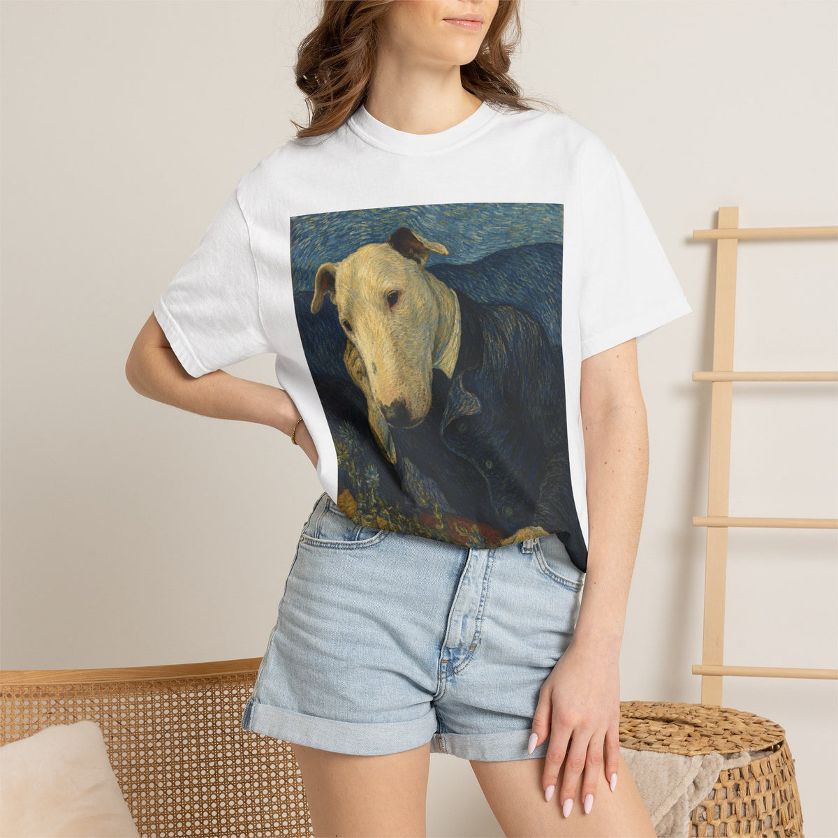 Bull Terrier Portrait of Doctor Gachet — after Vincent van Gogh, 1890 | Garment-Dyed Tee