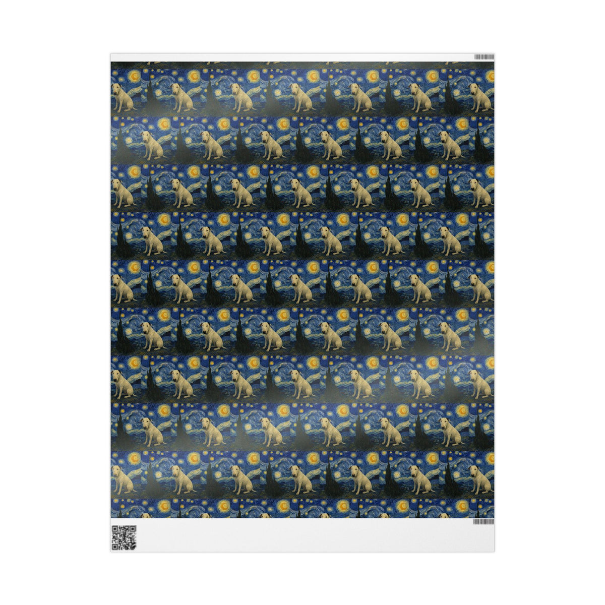 Bull Terrier The Starry Night — after Vincent van Gogh, 1889 | Wrapping Paper