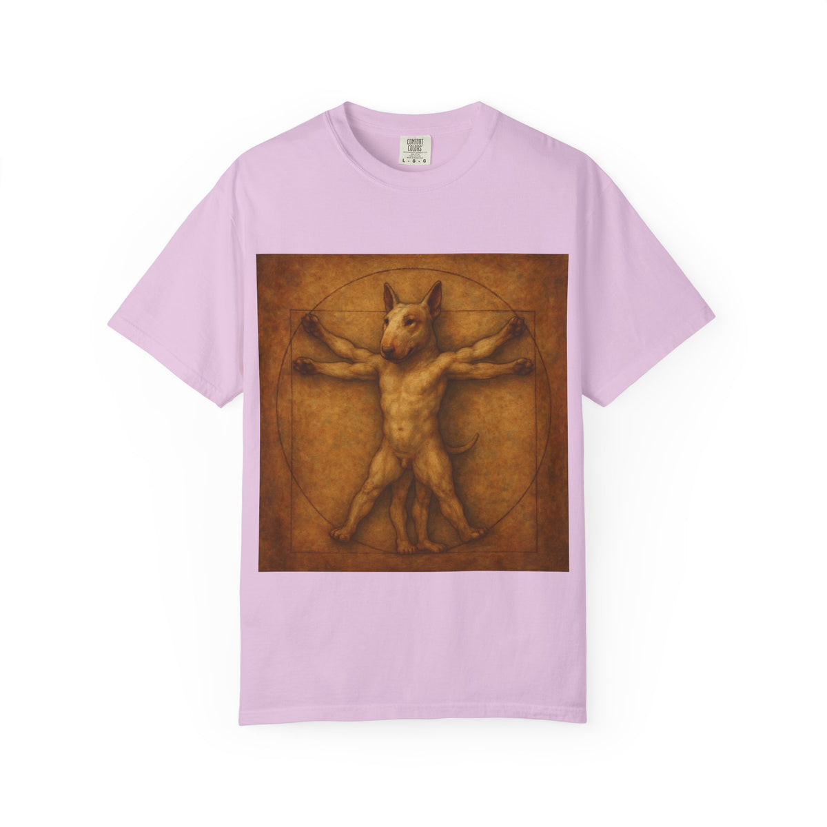 Bull Terrier Vitruvian Man — after Leonardo da Vinci, c.1490 | Garment-Dyed Tee