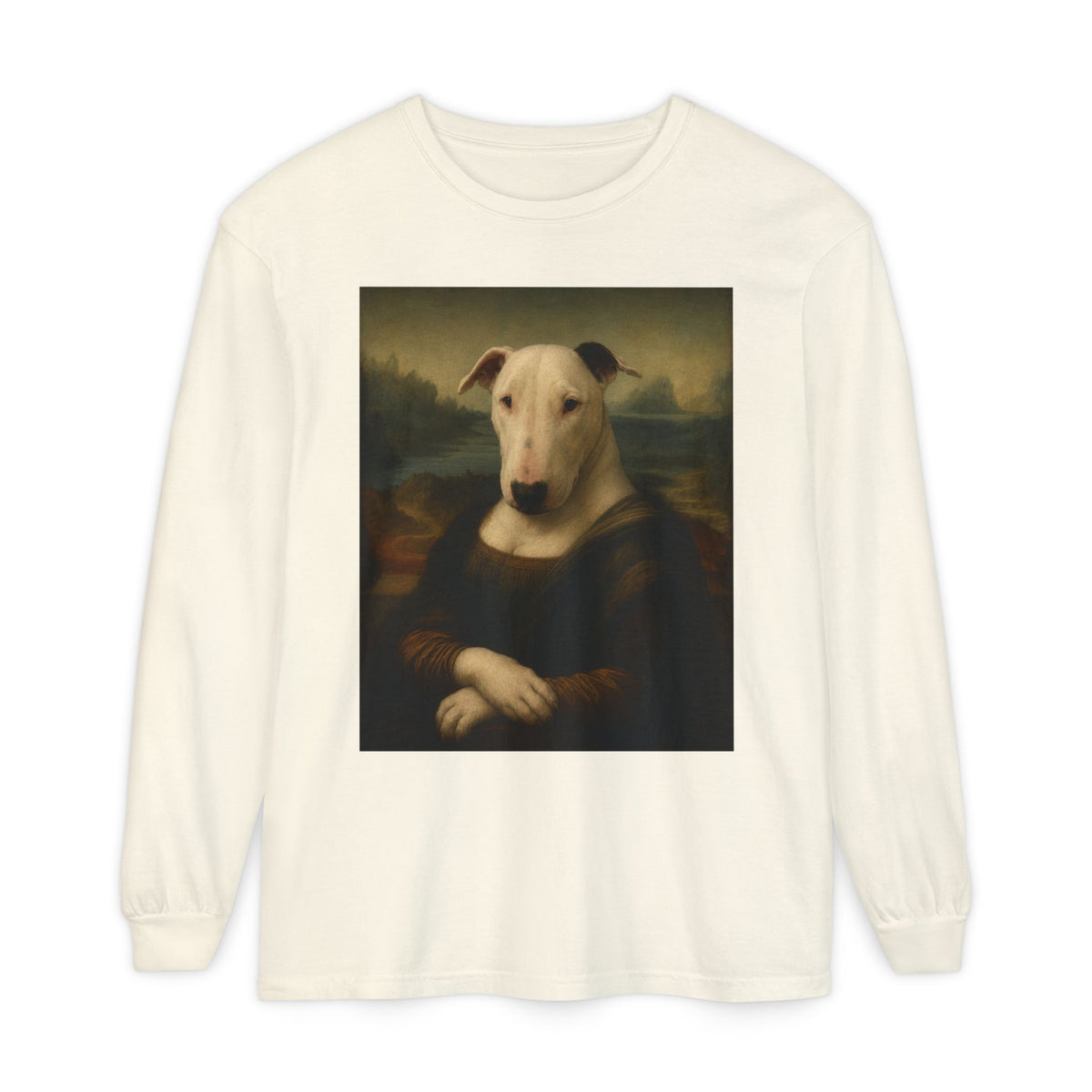 Bull Terrier Mona Lisa — after Leonardo da Vinci, c.1503 | Long Sleeve