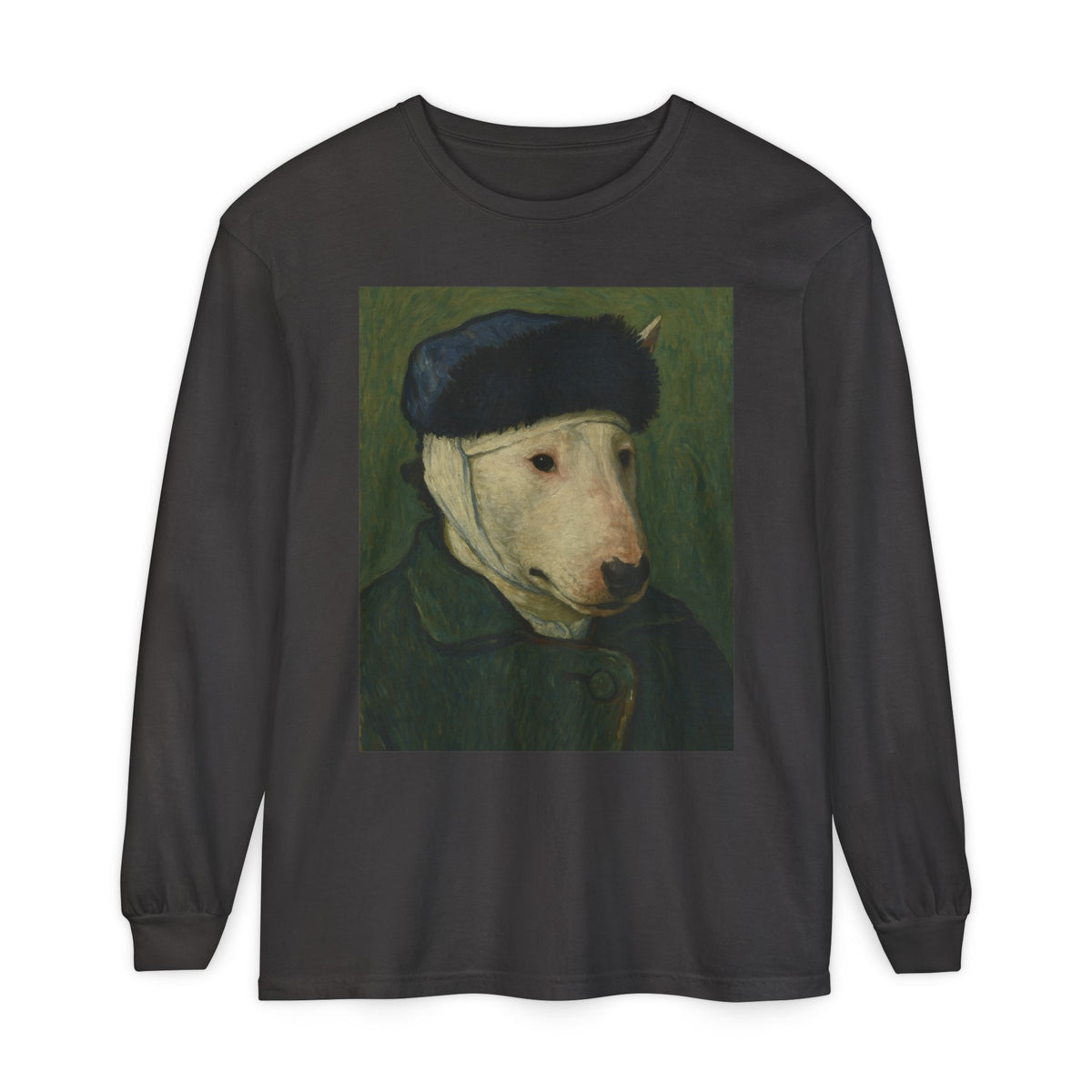 Bull Terrier Self-Portrait with Bandaged Ear — after Vincent van Gogh, 1889 | Long Sleeve