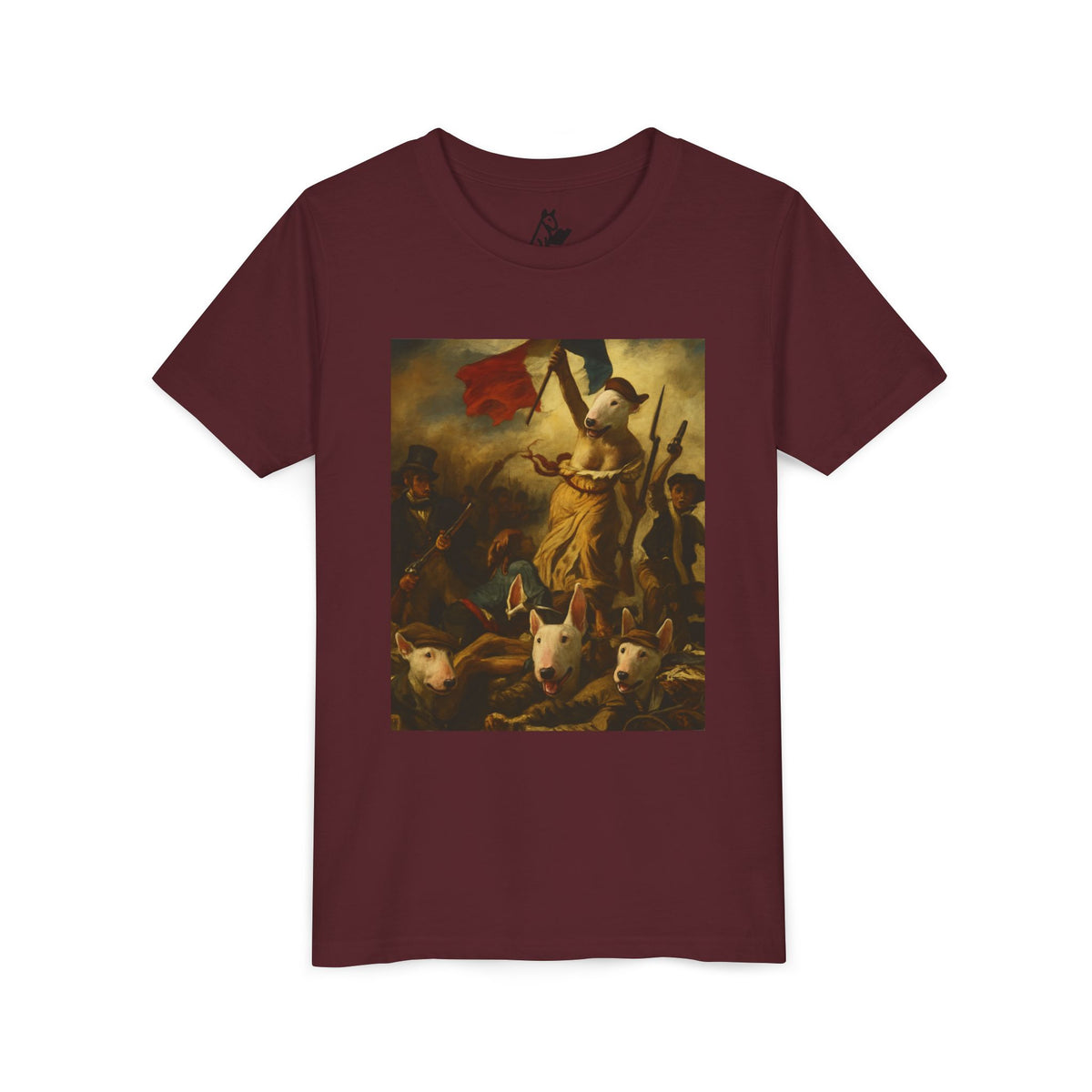 Bull Terrier Liberty Leading the People — after Eugene Delacroix, 1830 | Youth Tee
