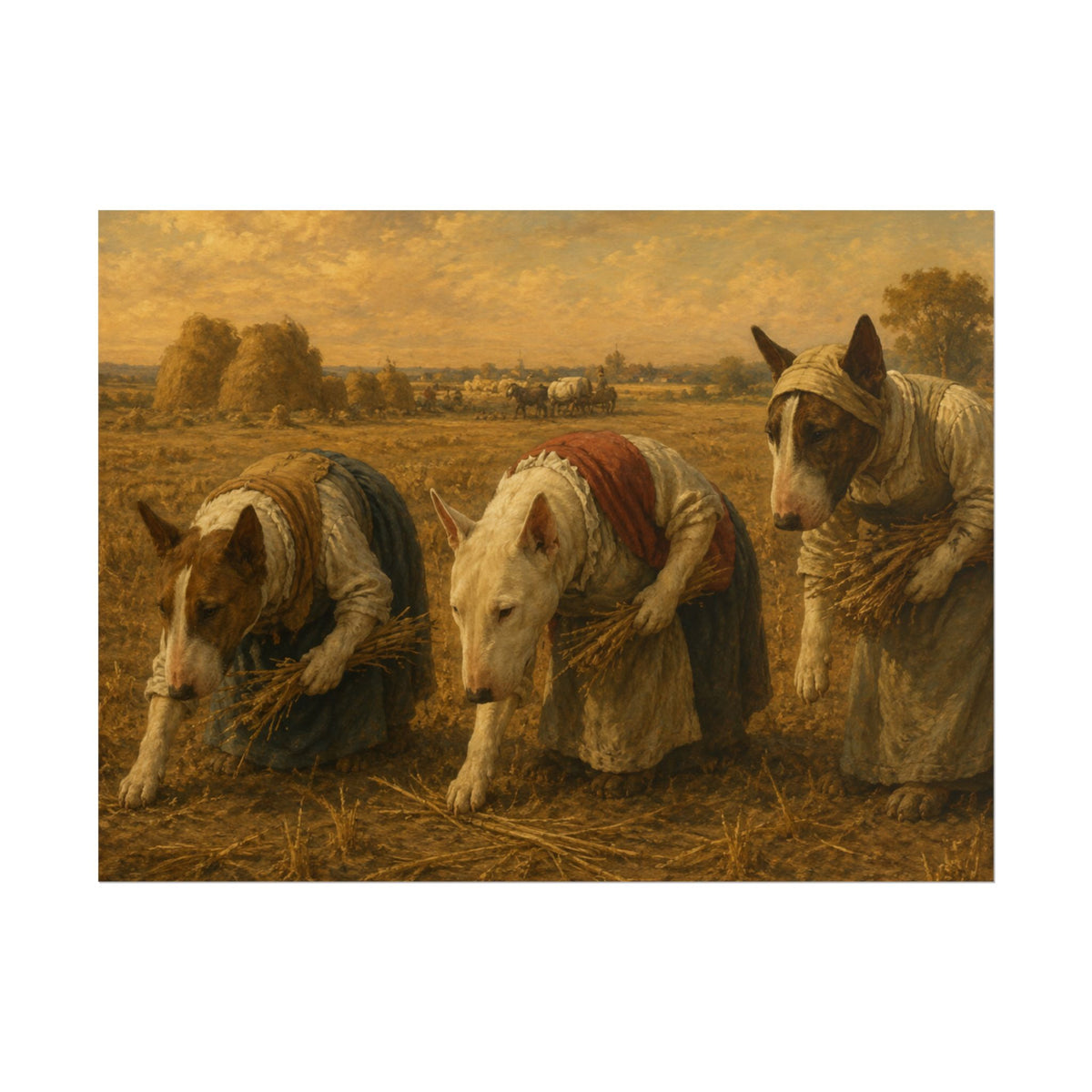 Bull Terrier The Gleaners — after Jean-Francois Millet, 1857 | Poster