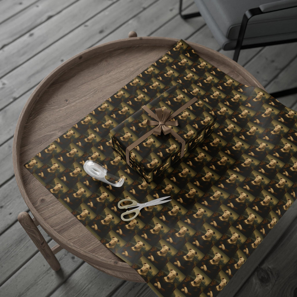 Bull Terrier Mona Lisa — after Leonardo da Vinci, c.1503 | Wrapping Paper