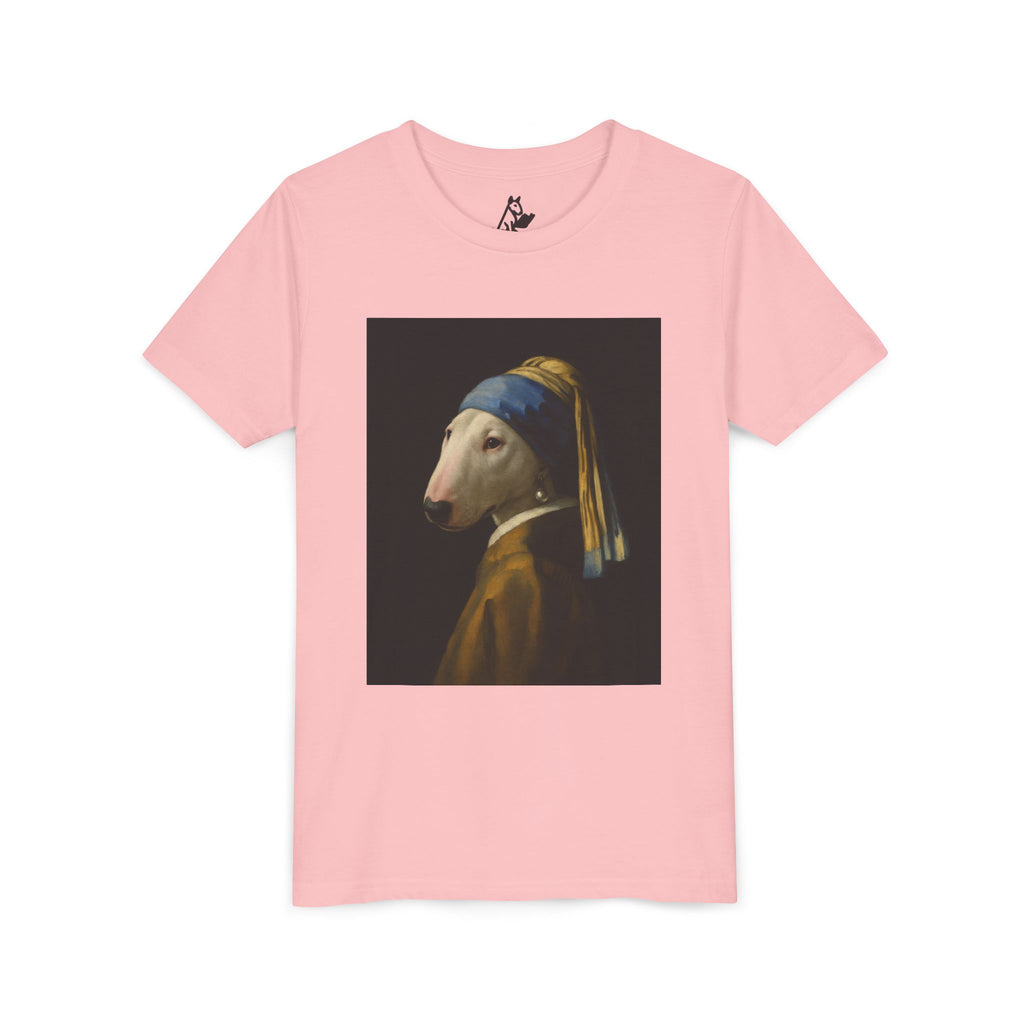 Bull Terrier Girl with a Pearl Earring — after Johannes Vermeer, c.1665 | Youth Tee