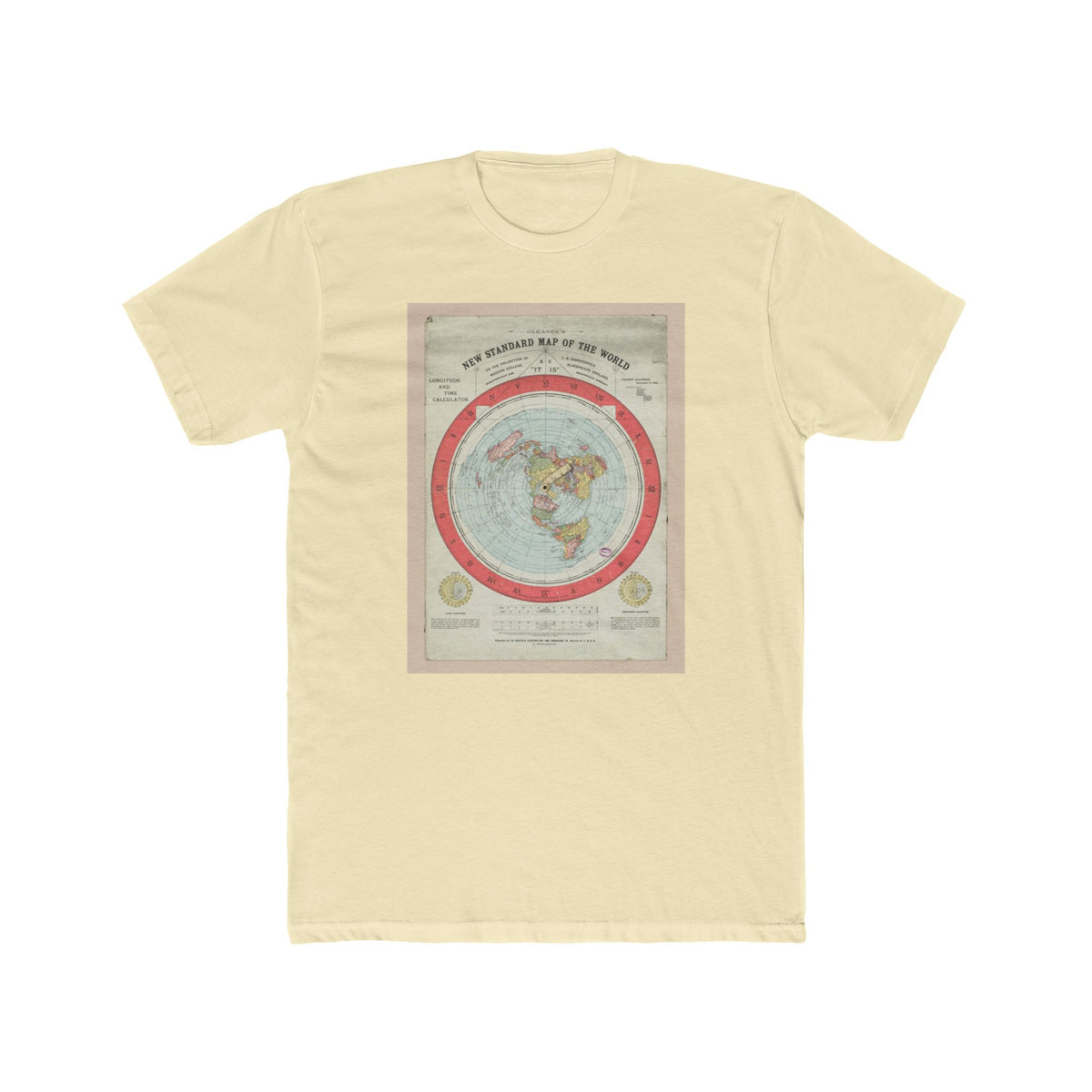 Gleason's New Standard Map of the World, 1892 | Unisex Cotton Crew Tee