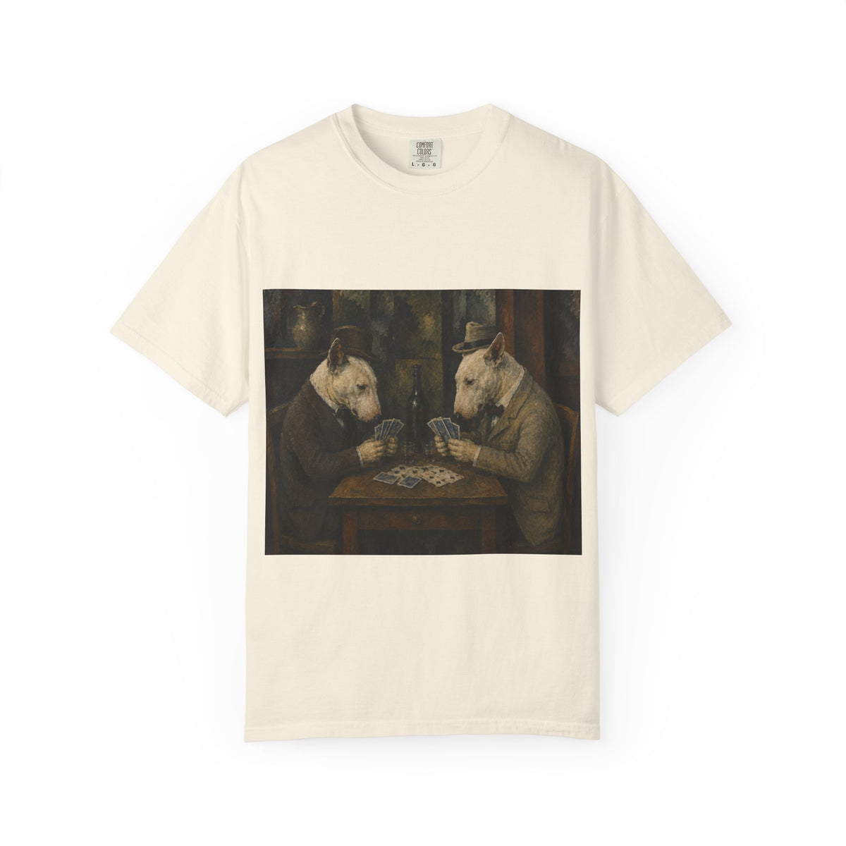 Bull Terrier The Card Players — after Paul Cezanne, c.1895 | Garment-Dyed Tee