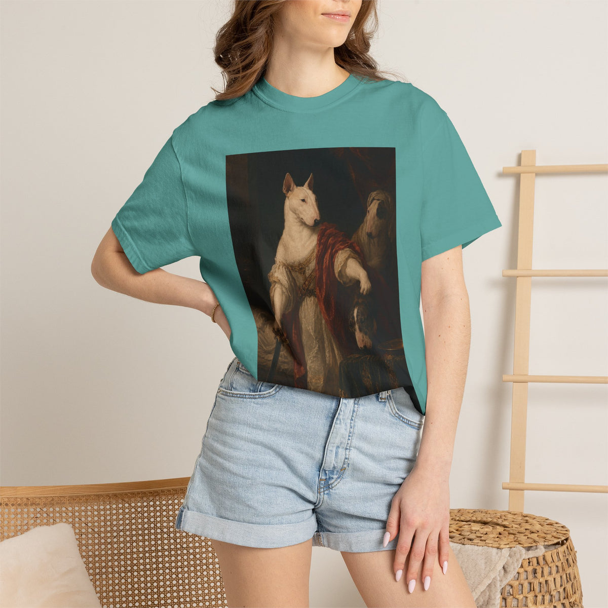 Bull Terrier Judith with the Head of Holofernes — after David Teniers the Younger, 1650s | Garment-Dyed Tee
