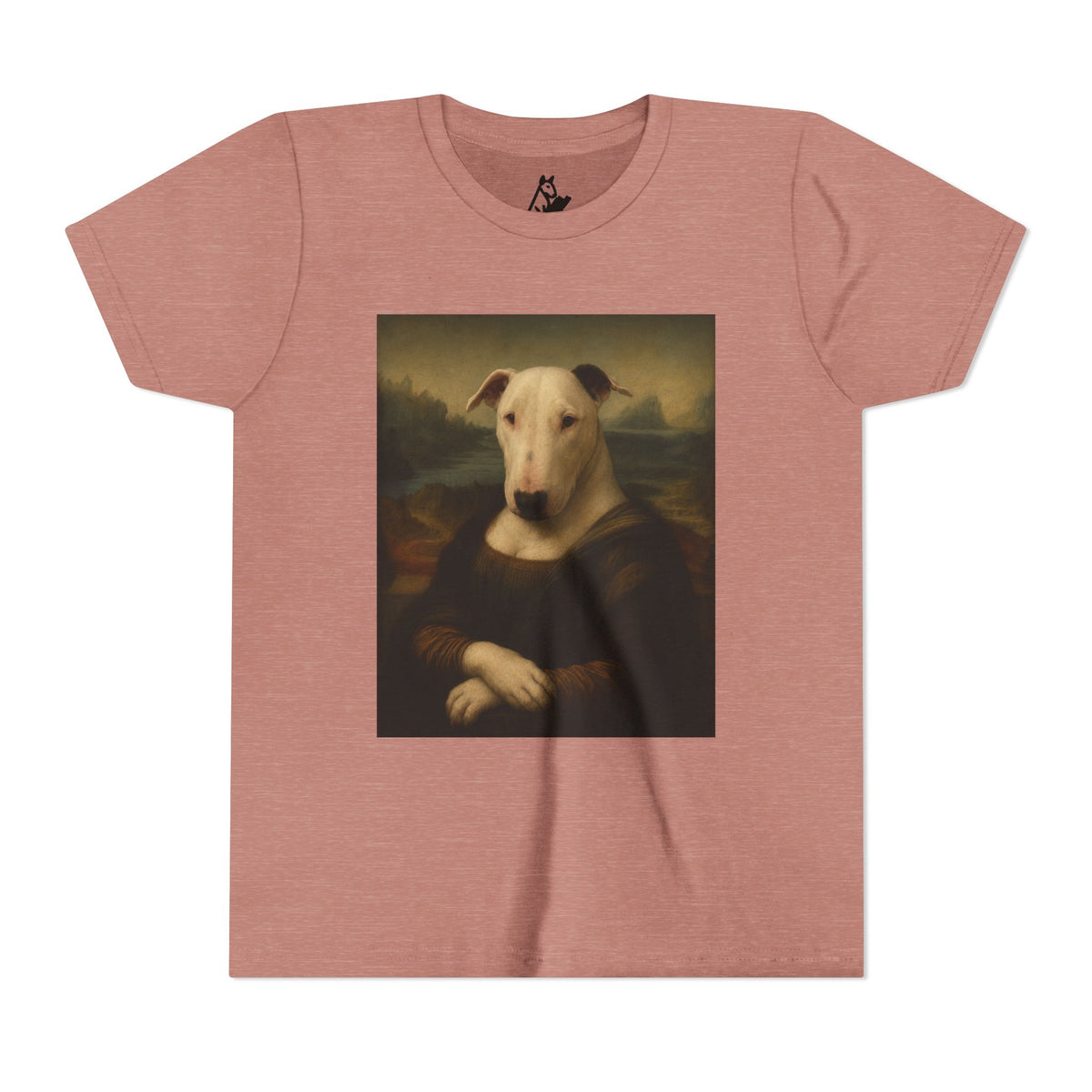Bull Terrier Mona Lisa — after Leonardo da Vinci, c.1503 | Youth Tee