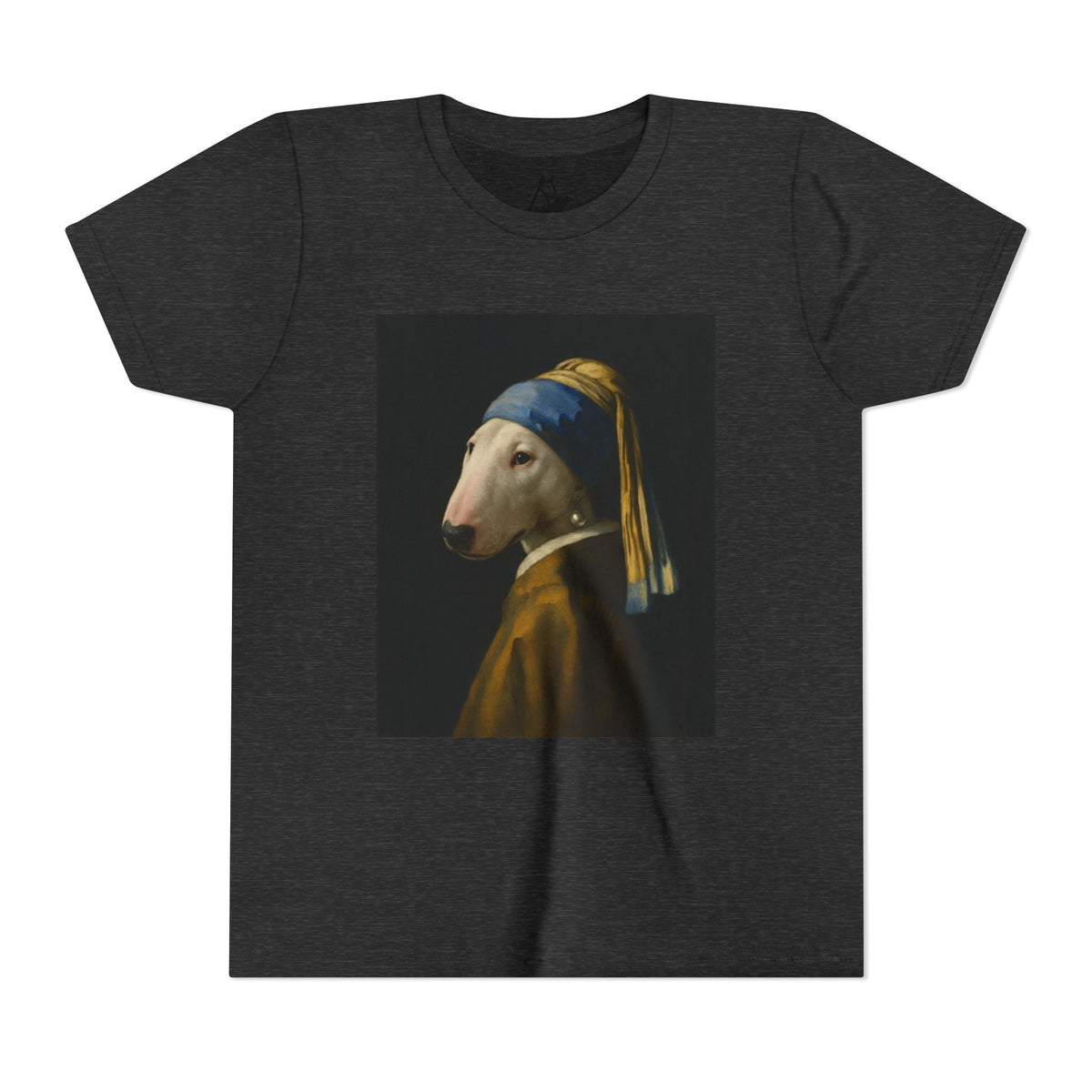 Bull Terrier Girl with a Pearl Earring — after Johannes Vermeer, c.1665 | Youth Tee